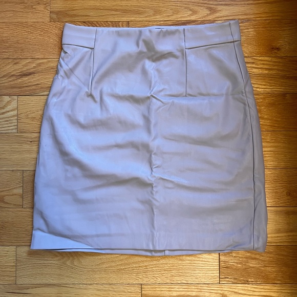 Dynamite Beige Faux Leather Mini Skirt - Picture 2 of 3